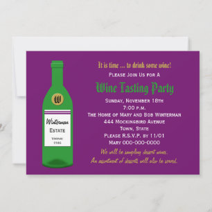 Convite de festas de vinho Roxo