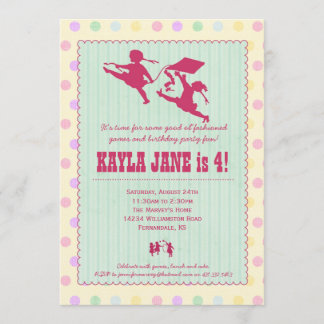 Convite de festas de Vintage de Diversão em Playti