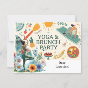 Convite de festas de Yoga e Brunch