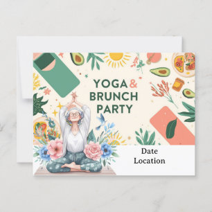 Convite de festas de Yoga e Brunch