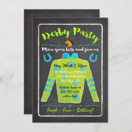 Convite de festas Derby Horse Racing Chalkboard
