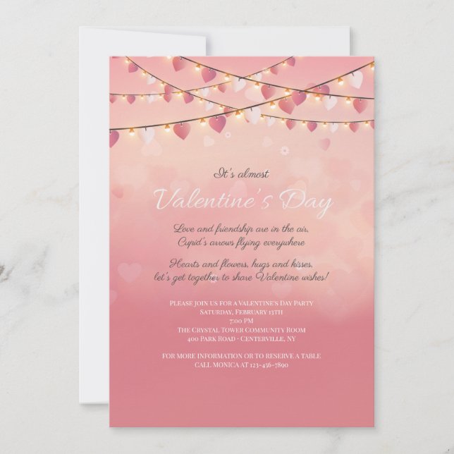 Convite de festas dia de os namorados (Frente)