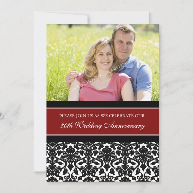 Convite de festas do 20 de Fotografias Preto Verme (Frente)