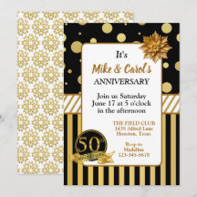 Convite de festas do 50º aniversário do Elegant