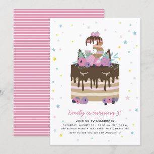 Convite de festas do aniversário de 3 anos do bol