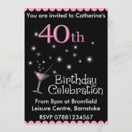 Convite de festas do aniversário de 40 anos -