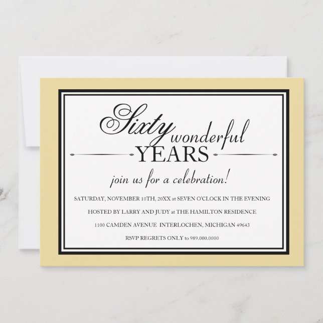 convite de festas do aniversário de 60 anos (Frente)
