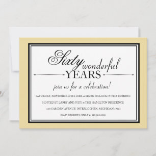 convite de festas do aniversário de 60 anos