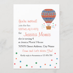 Convite de festas do aniversário de criança do