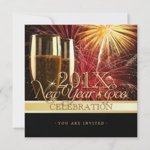 Convite de festas do ano novo de Champagne dos