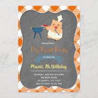 Convite de festas do assado do porco