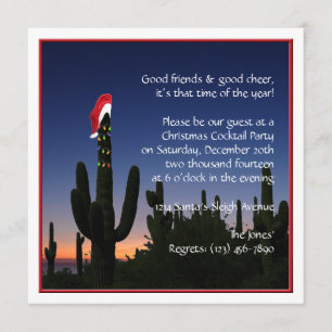 Convite de festas do cacto de Natal