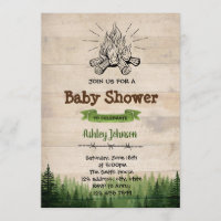 Convite de festas do chá de fraldas do acampamento