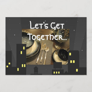 Convite de festas do comensal das luzes da cidade