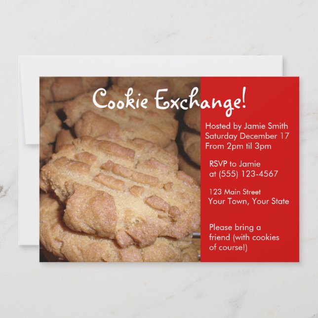 Convite de festas do Cookie Exchange (Frente)