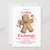 Convite de festas do Cookie Exchange que você pers