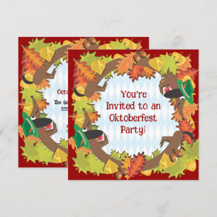 Convite de festas do dachshund de Oktoberfest