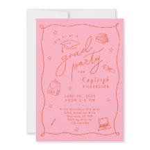 Convite de festas do Desenho do Formando de Foto L