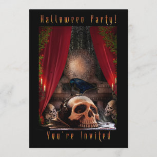 Convite de festas do Dia das Bruxas - antro dos