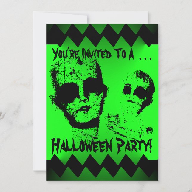 Convite de festas do Dia das Bruxas do zombi (Frente)