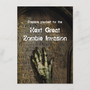 Convite de festas do Dia das Bruxas do zombi da