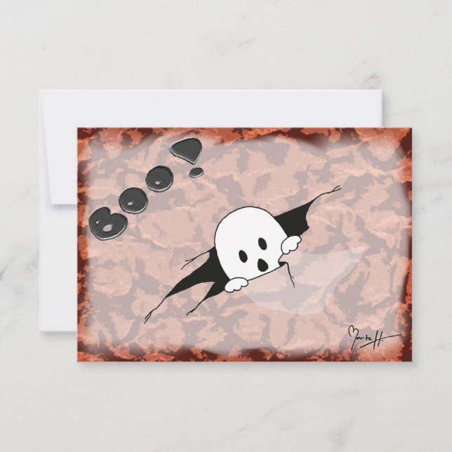 Convite de festas do Dia das Bruxas - fantasma (Frente)