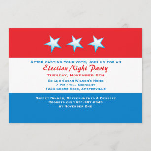 Convite de festas do Dia das Eleições Vermelho, 
