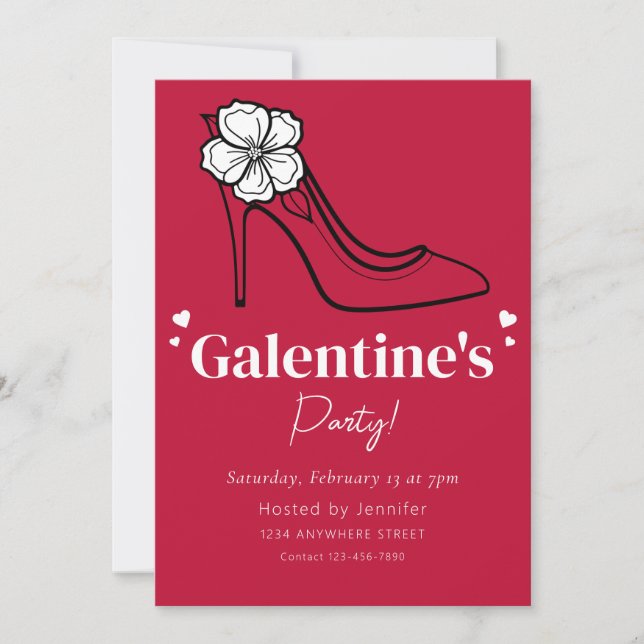 Convite de festas do Dia de Galentine (Frente)