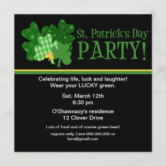 Convite de festas do dia do St/Patrick dourado do