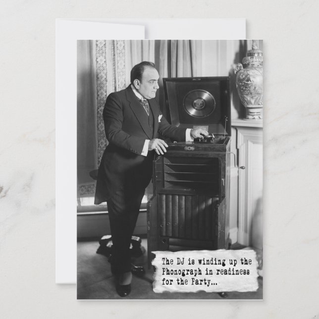 Convite de festas do DJ do vintage (Frente)