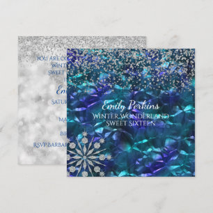 Convite de festas do doce dezesseis da neve e do