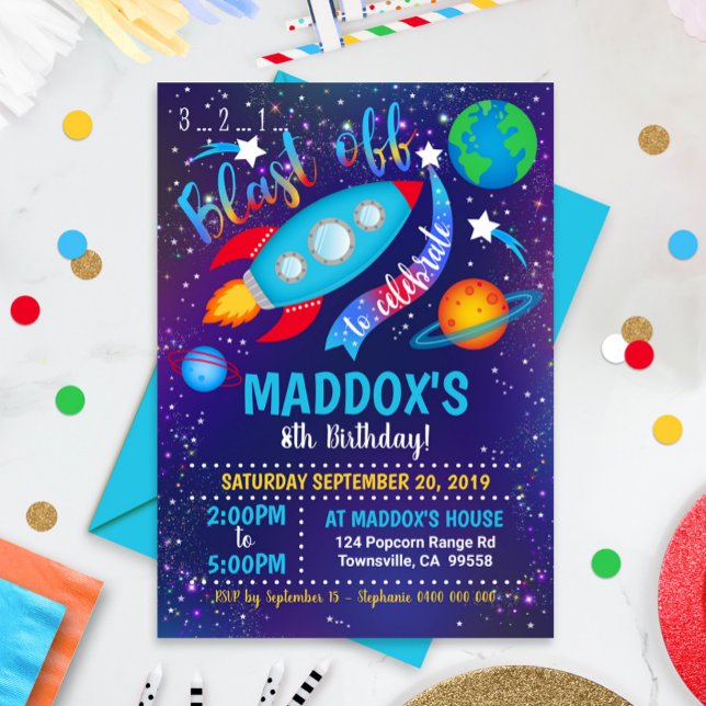 Convite de festas do Espaço (Criador carregado)