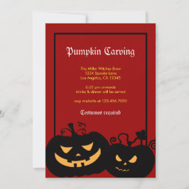 Convite de festas do Halloween Pumpkin Faces