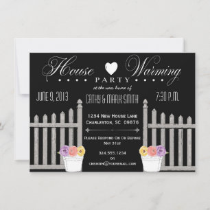 Convite de festas do HouseWarming da cerca de