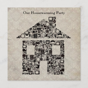 Convite de festas do Housewarming - papel de