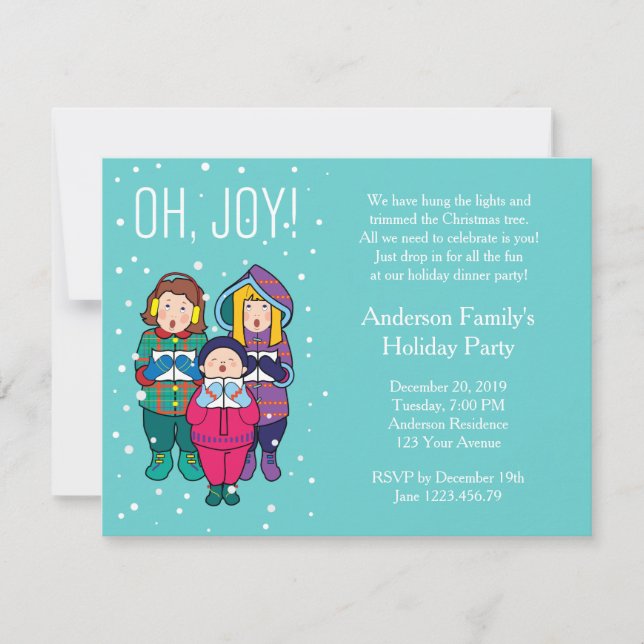 Convite de festas do inverno das canções de natal (Frente)