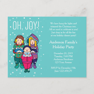 Convite de festas do inverno das canções de natal