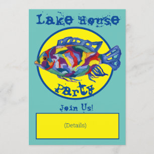 Convite de festas do Lago House Original Watercolo