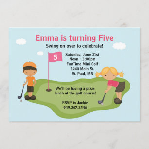 Convite de festas do mini golfe