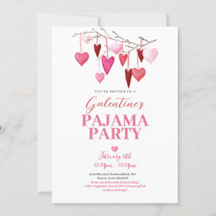 Convite de festas do Pajama do Dia Galentine