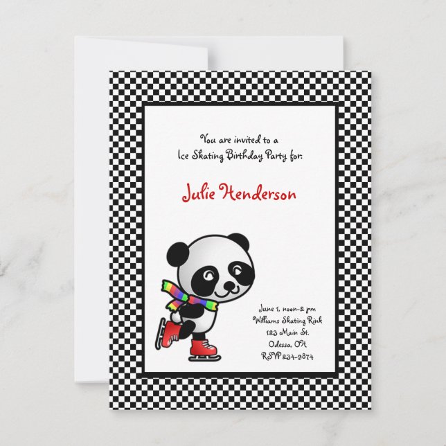 Convite de festas do patinagem no gelo (Frente)