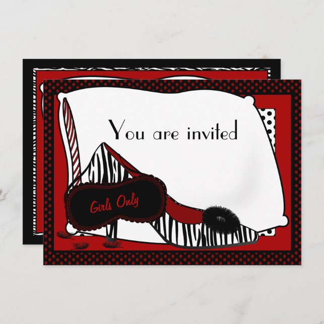 Convite de festas do pijama de Bachelorette (Frente/Verso)