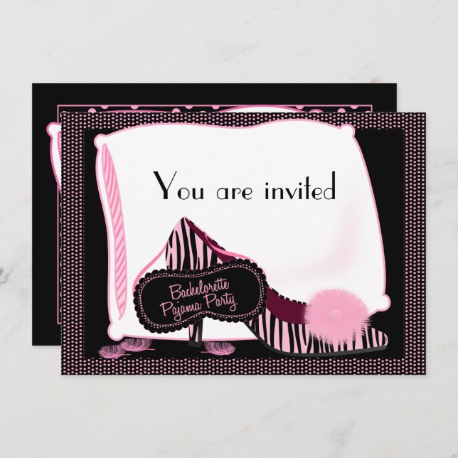 Convite de festas do pijama de Bachelorette (Frente/Verso)