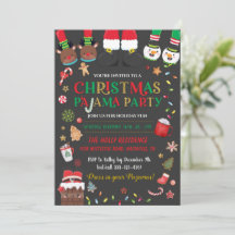 Convite de festas do pijama de Natal