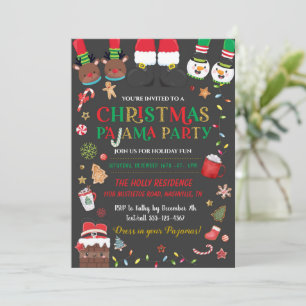 Convite de festas do pijama de Natal