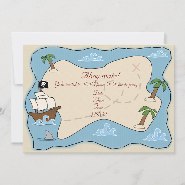 Convite de festas do pirata (Frente)