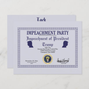 Convite de festas do Presidente Trump Impeachment