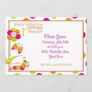 Convite de festas do primeiro aniversario com
