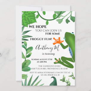 Convite de festas do primeiro aniversario do Sapo 