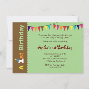 Convite de festas do primeiro aniversario para